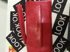 Красный классический кошелек с надписью