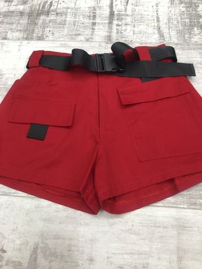 Женские шорты с карманами на поясе - бежевые