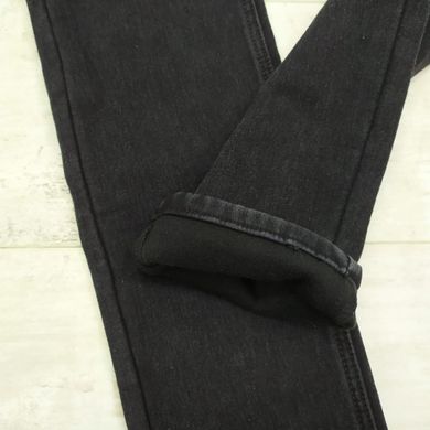 Женские джинсы черные стрейч на флисе
