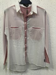 Женская блуза комбинированная с карманами