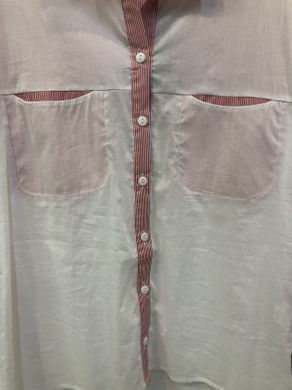 Женская блуза комбинированная с карманами