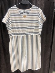 Женское платье свободного кроя в полоску Plus Size  - 0523