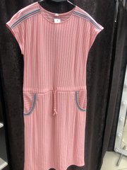 Платье женское со вставками и полосатое розовое - Plus Size