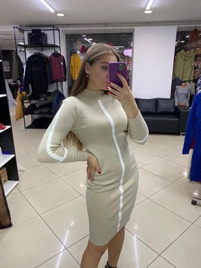 Женское вязаное платье с полосами - A90994-S