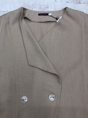 Женский бежевый костюм летний - шорты+пиджак - Plus Size -1005