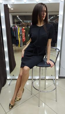 Черное платье со шнурком -54673