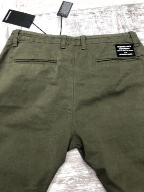 Мужские зеленые джинсы на резинке -D 029